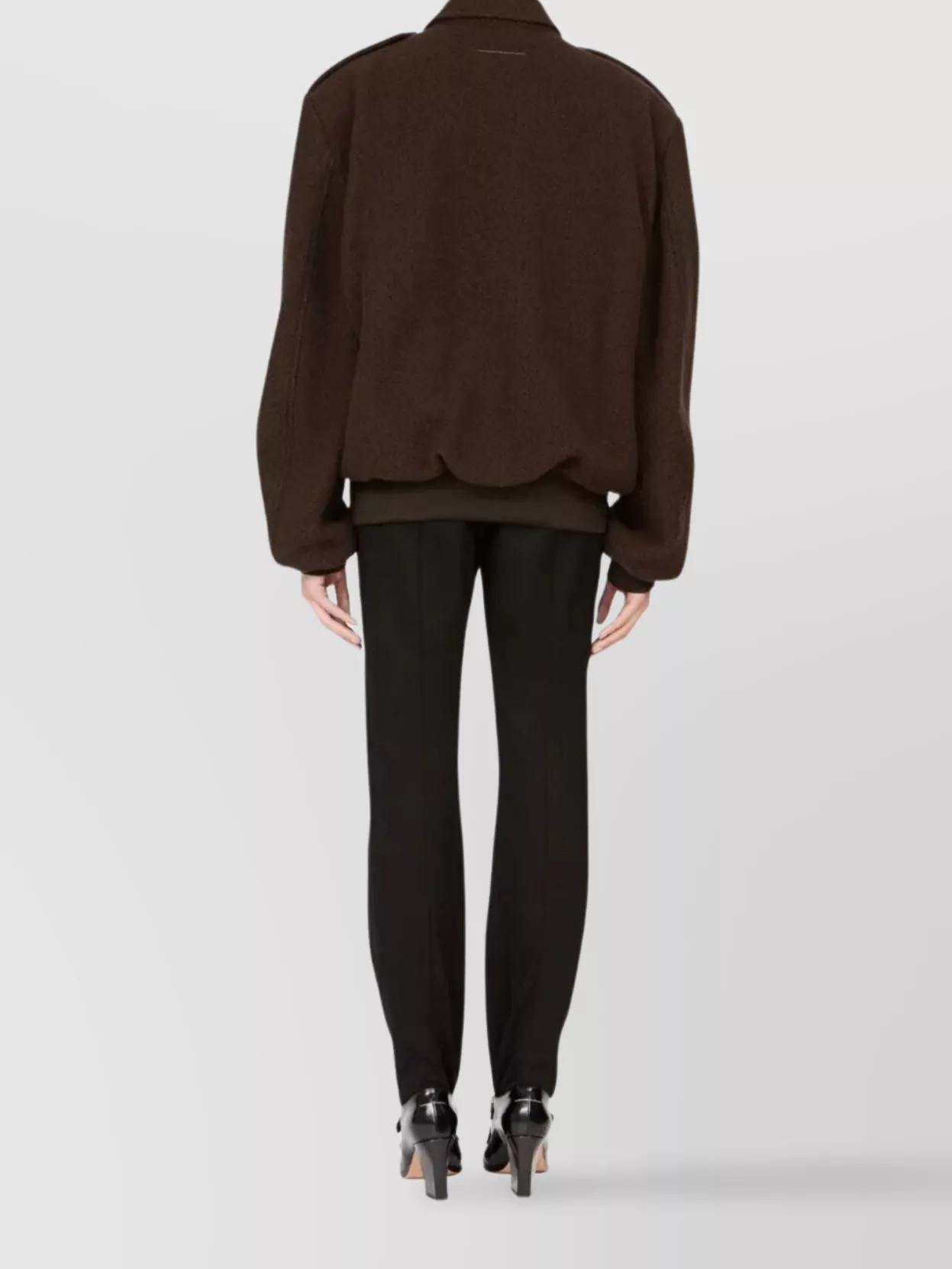 Mm6 Maison Margiela Sports Jacket With Epaulettes And Ribbed Cuffs In Brown