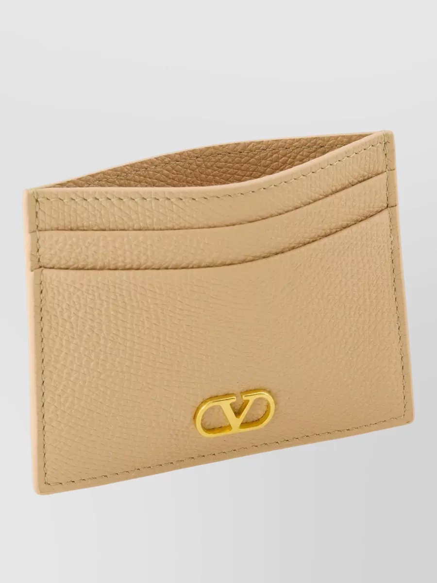 Valentino Card Holder Vlogo Signature Textured Finish