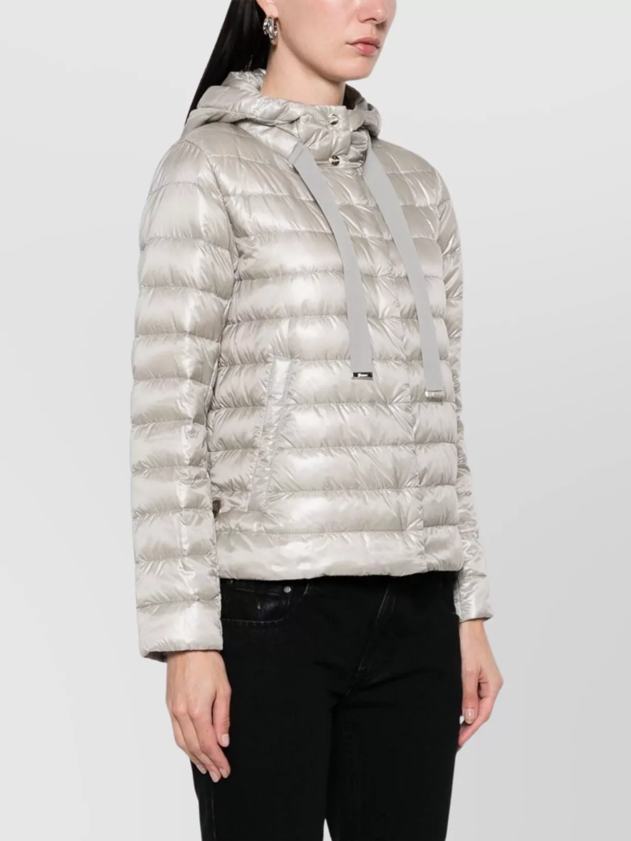 HERNO QUILTED JACKET WITH HOOD AND POCKETS