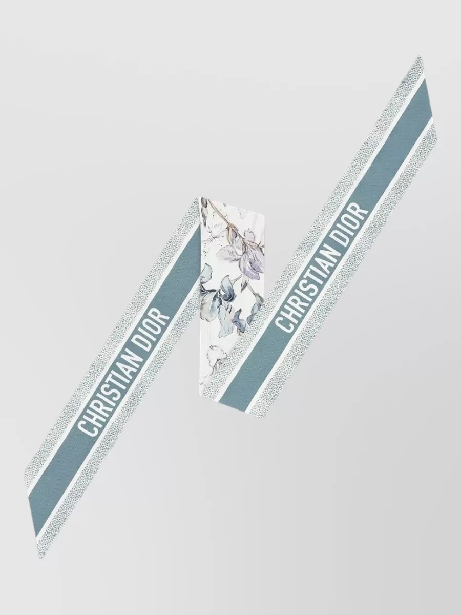 Dior Floral Lightweight Reversible Soft Scarf In White