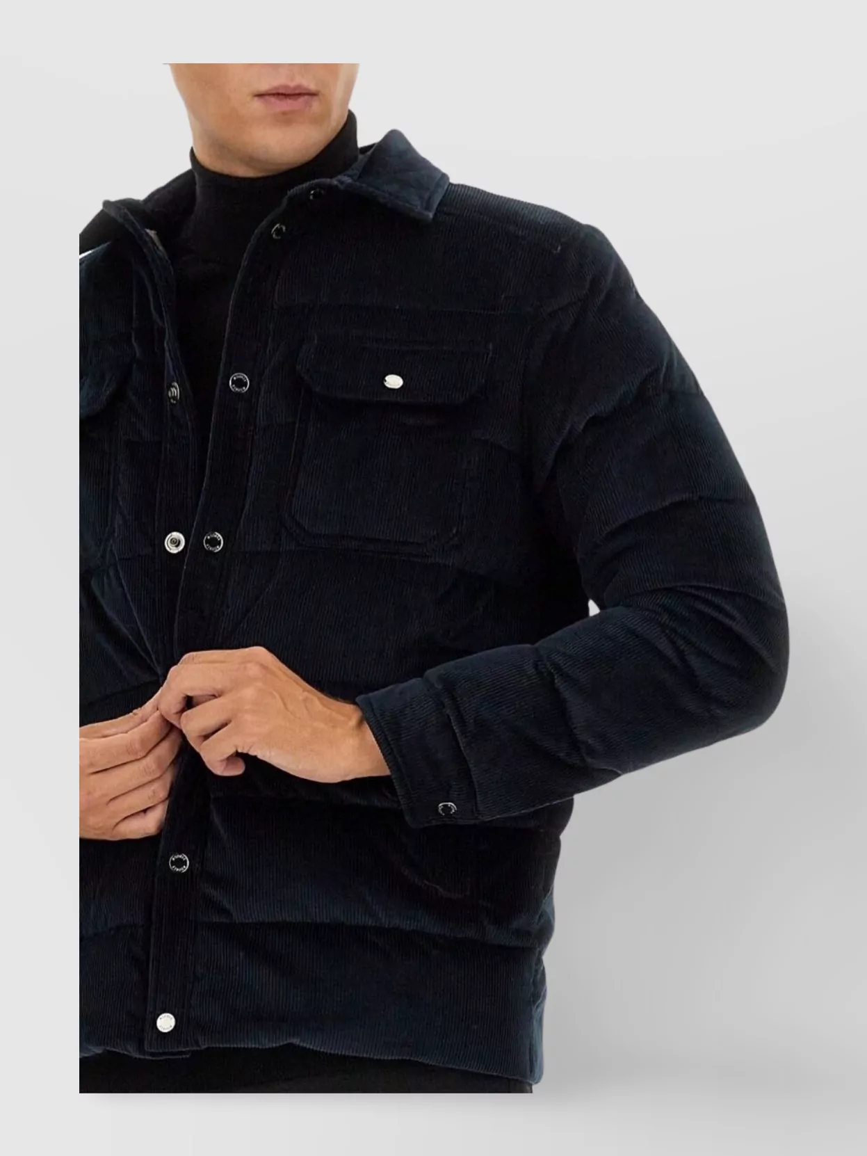 Moorer Padded Coat With Chest Pockets And Long Sleeves