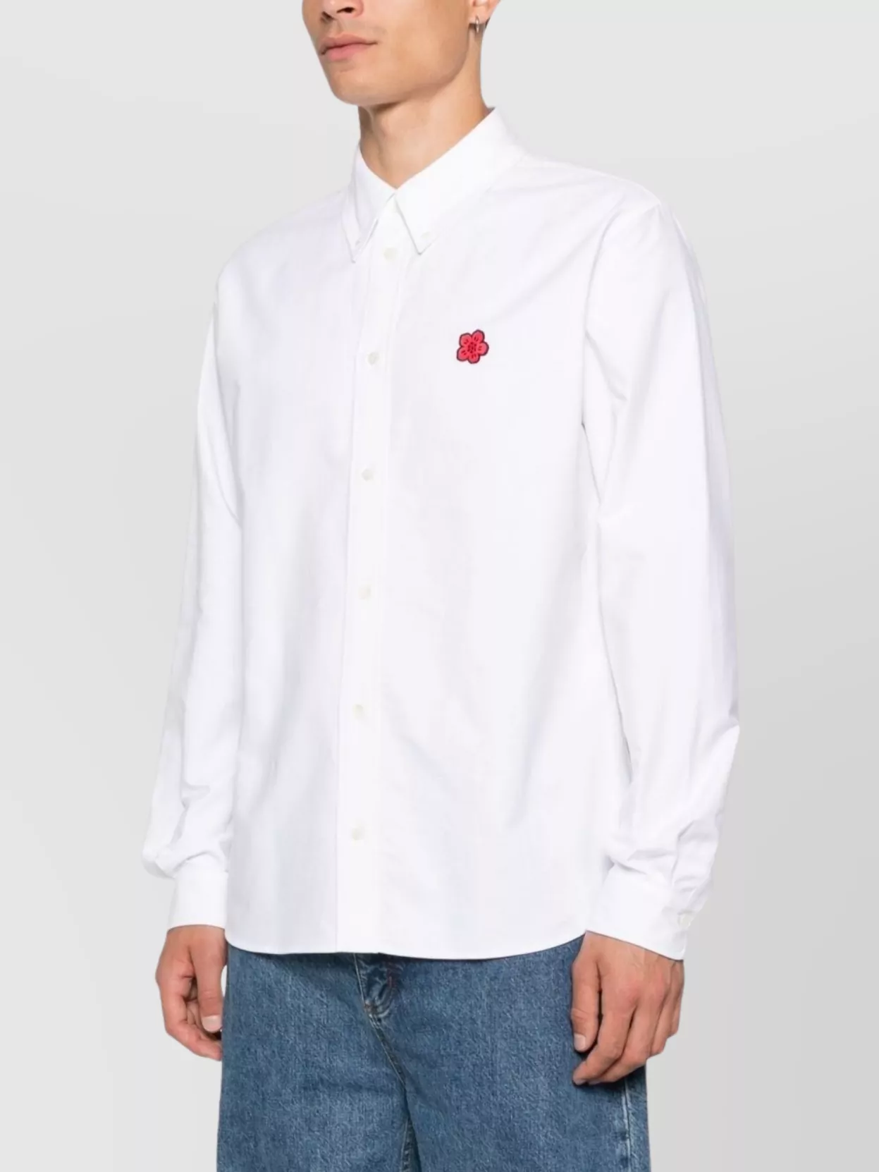 Kenzo Relaxed Fit Button-Down Collar Long Sleeve Shirt