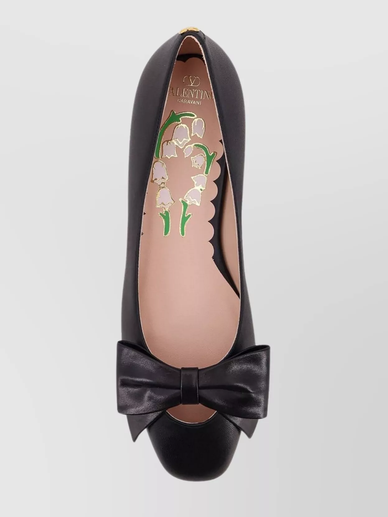 Valentino Garavani Leather Ballerinas With Iconic Bow Detail