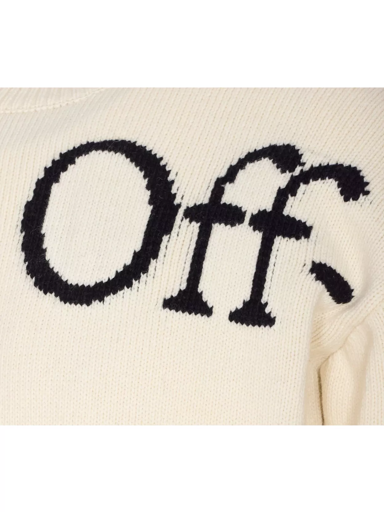 Off-White Crew Neck Sweater With Long Sleeves And Embroidery