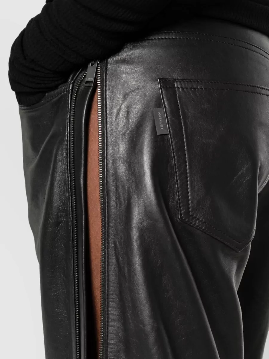 Haikure Leather Straight-Leg Trousers