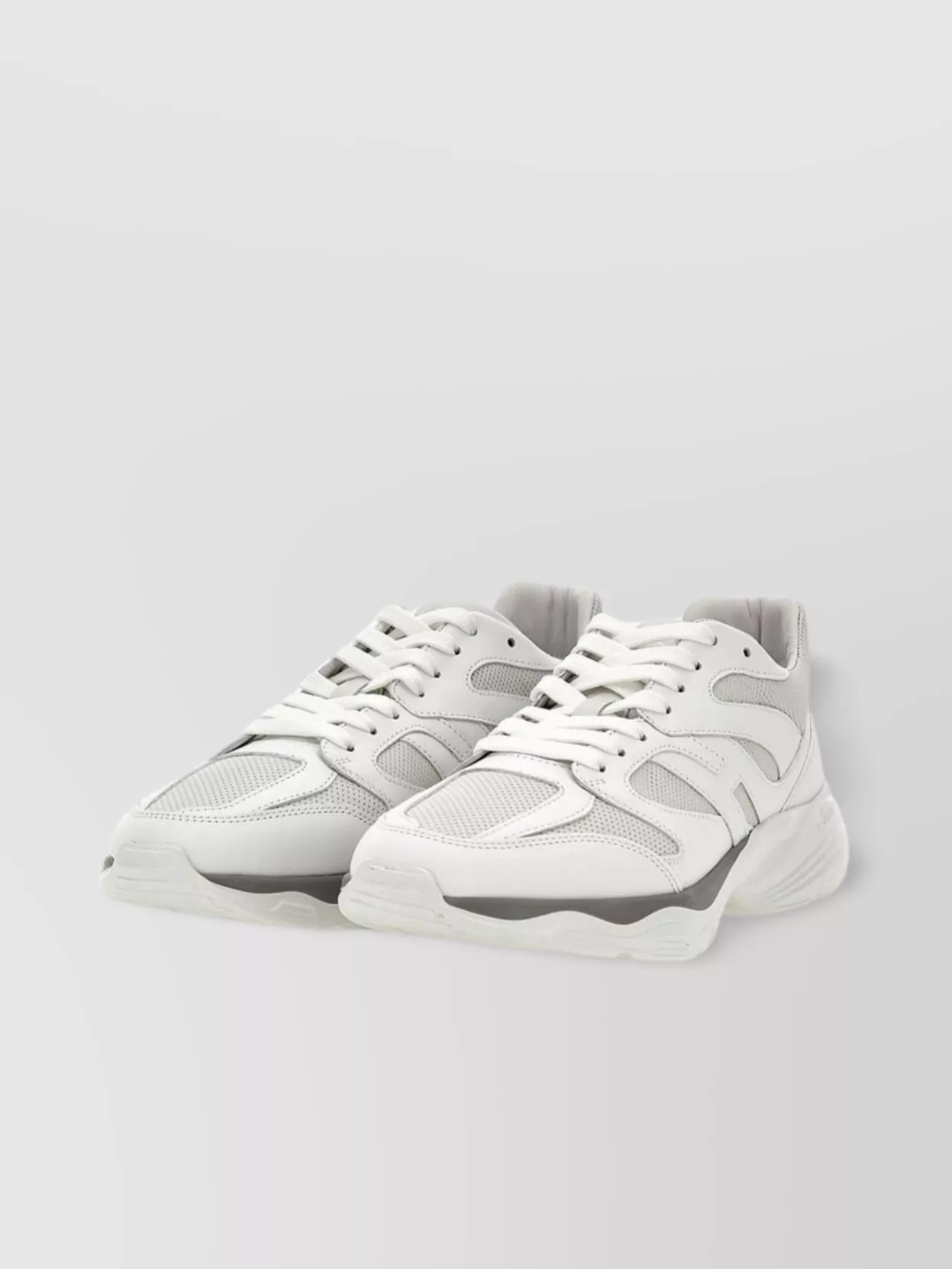 Shop Hogan High Sole Leather Sneakers