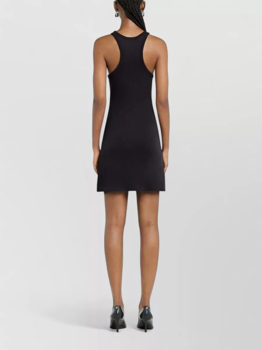 Courrèges Cotton Sleeveless Crew Neck Mini Dress