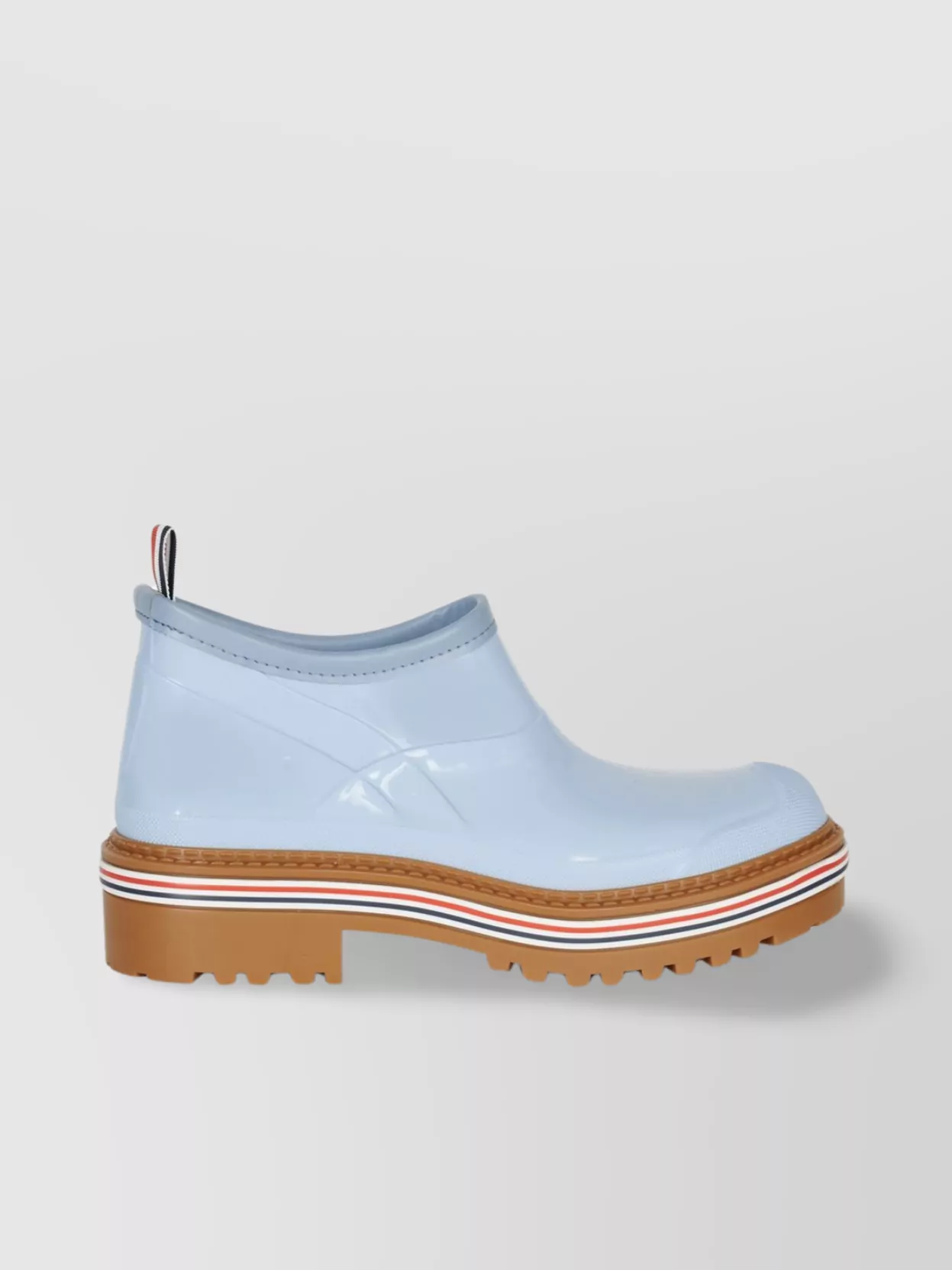 THOM BROWNE CHUNKY SOLE PULL TAB ROUND TOE BOOTS