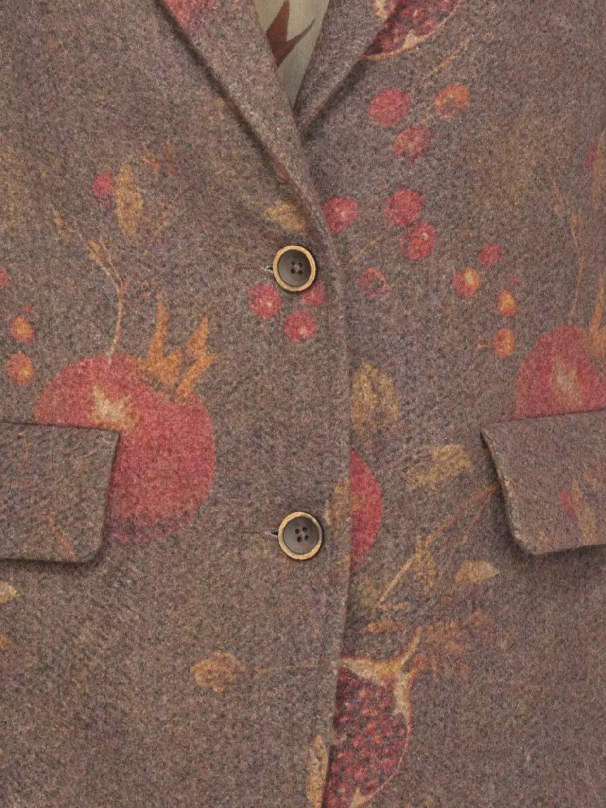 Uma Wang Contrasting Pattern Wool Blend Blazer