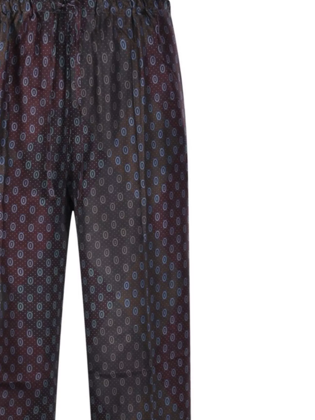 Dries Van Noten Patterned Elastic Waistband Relaxed Fit Trousers In Black