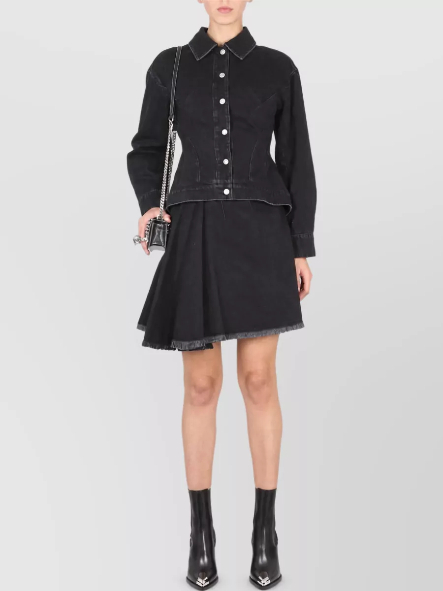 Alexander Mcqueen Cotton Asymmetric Mini Skirt