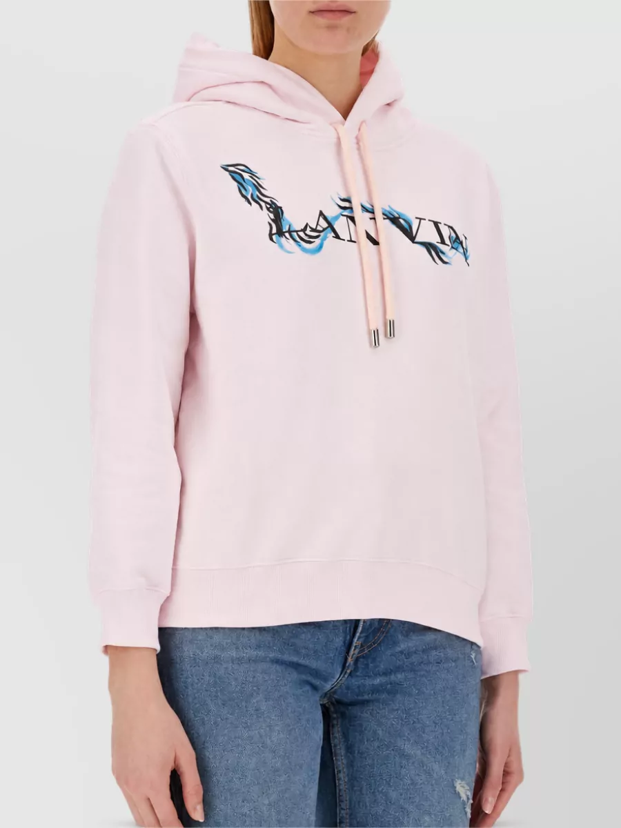 Lanvin Logo Embroidered Cotton Sweatshirt