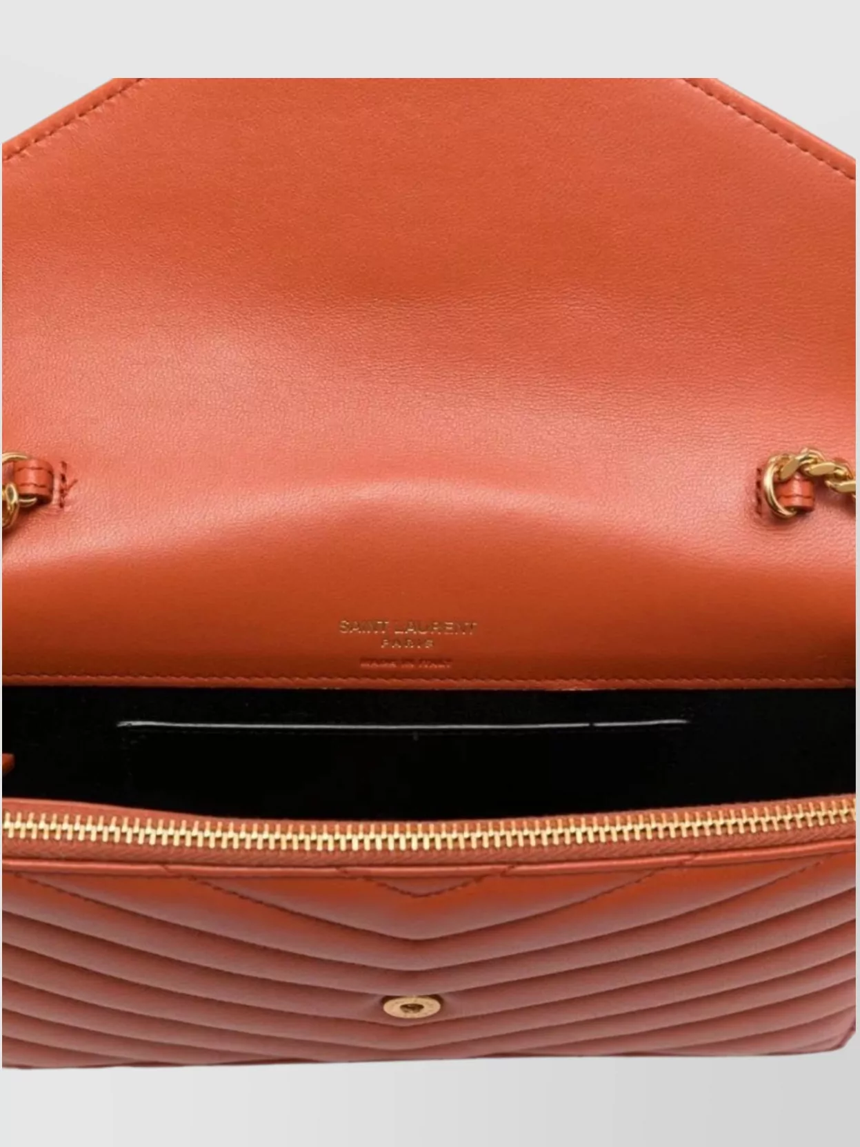 Saint Laurent Ysl Chevron Quilted Chain Strap Purse