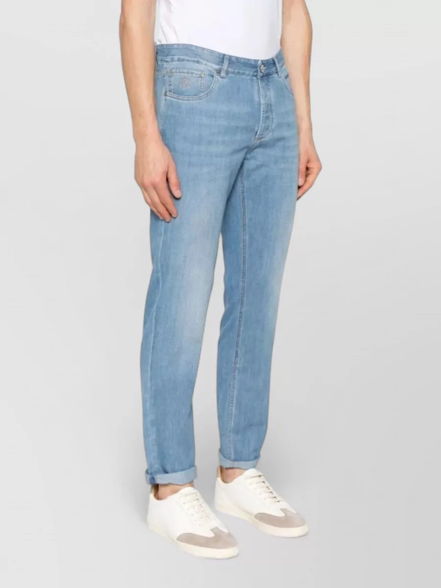 Brunello Cucinelli Distressed Denim Slim-Fit Jeans