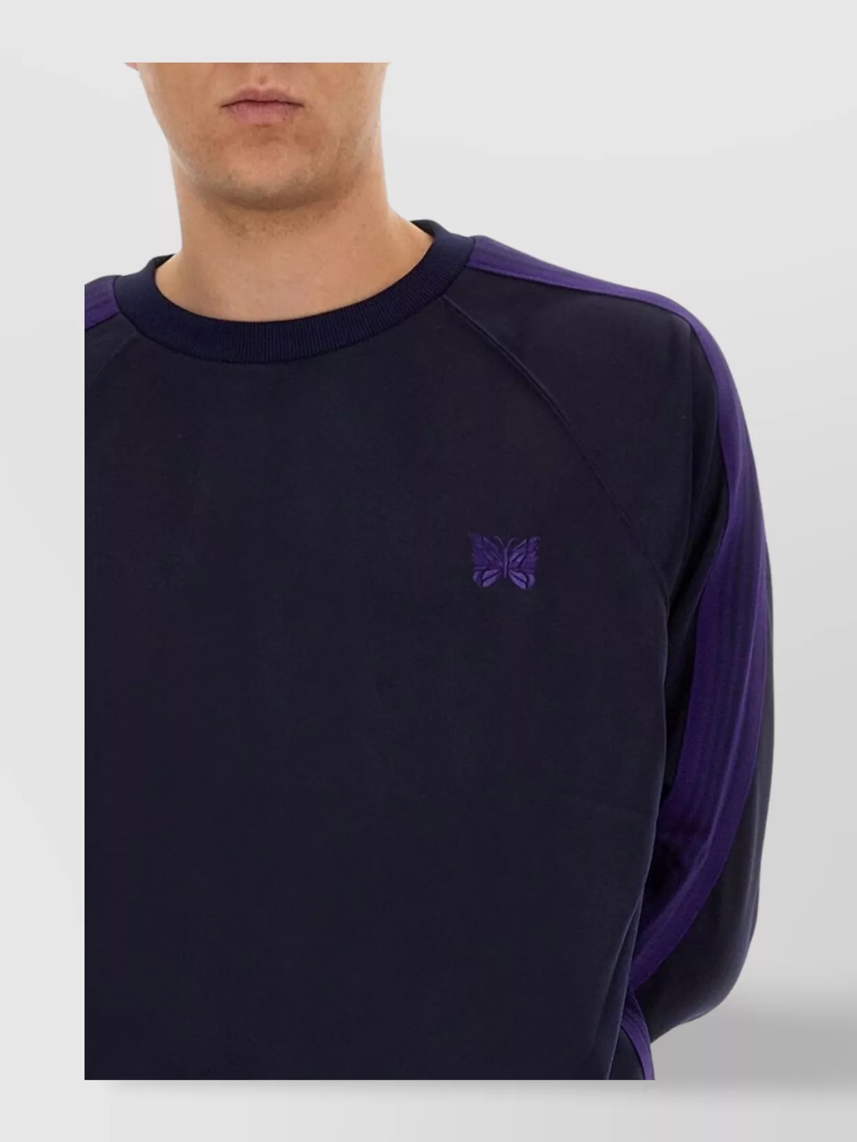 Shop Needles Logo Sweatshirt Stripe Detail