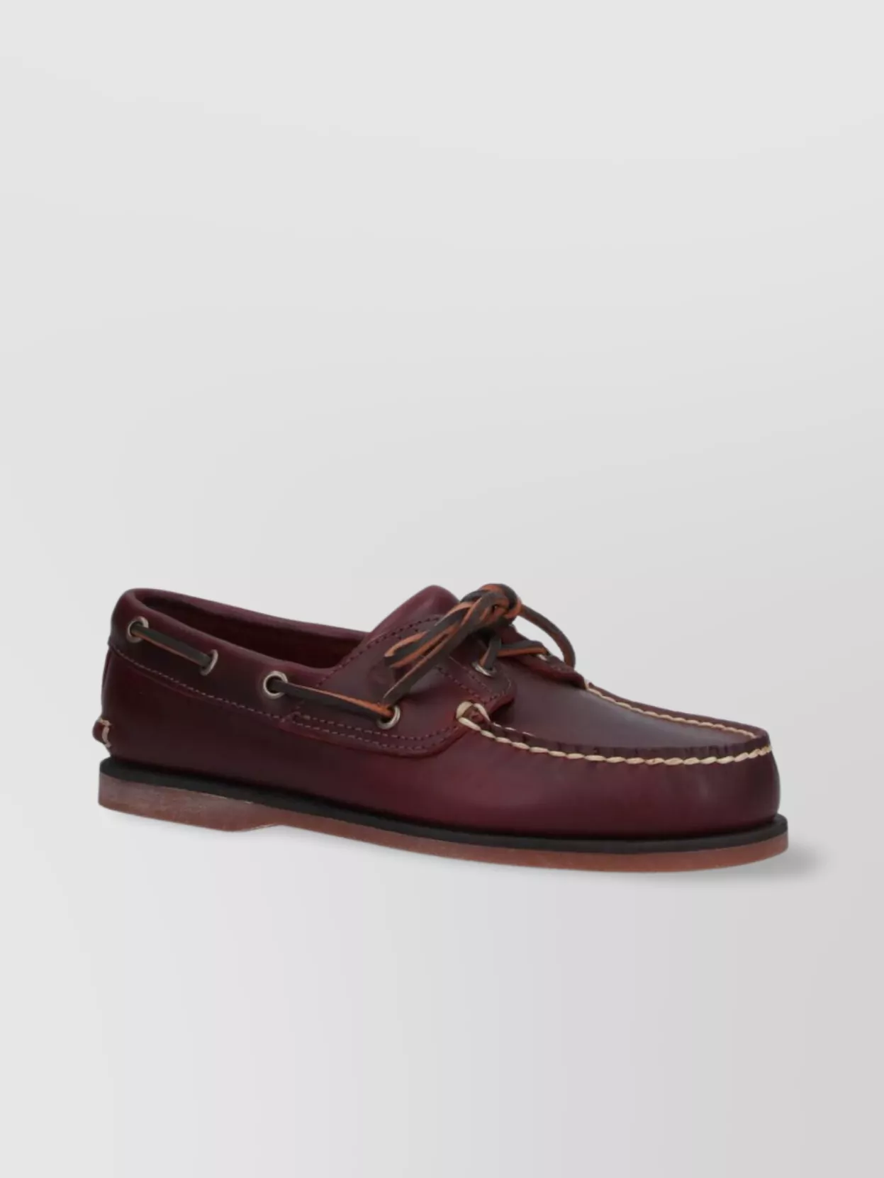 Timberland Boat Shoes With Contrast Stitching And Rubber Sole