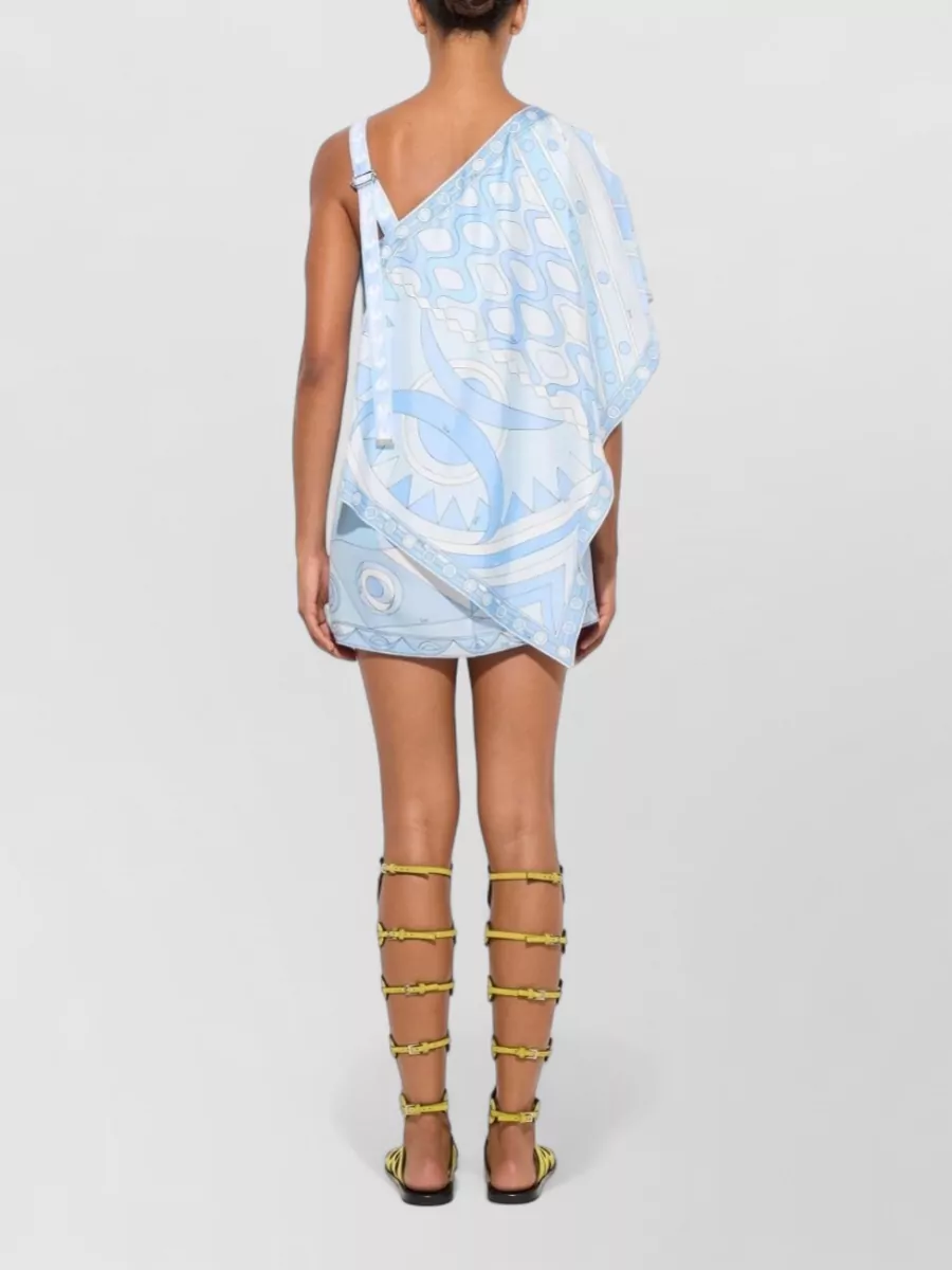 Pucci Silk Asymmetric Printed Mini Dress