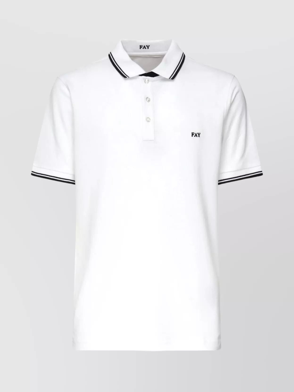 Fay Striped Pique Polo Ribbed Collar