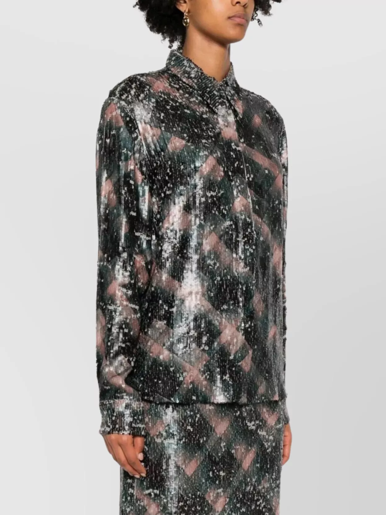 Dries Van Noten Abstract Pattern Long Sleeve Collared Shirt In Multi
