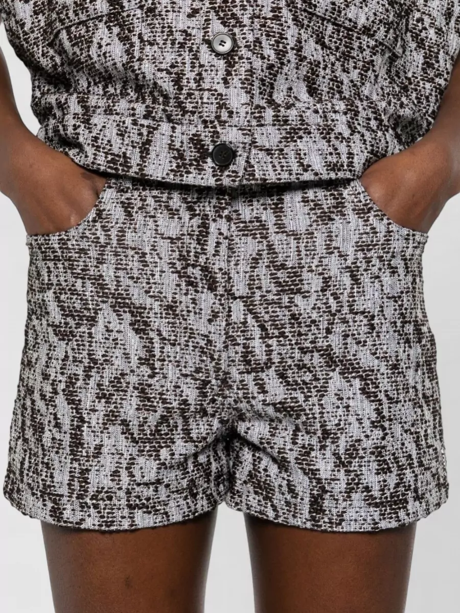 Iro Edela Cotton Blend Shorts Textured Pockets