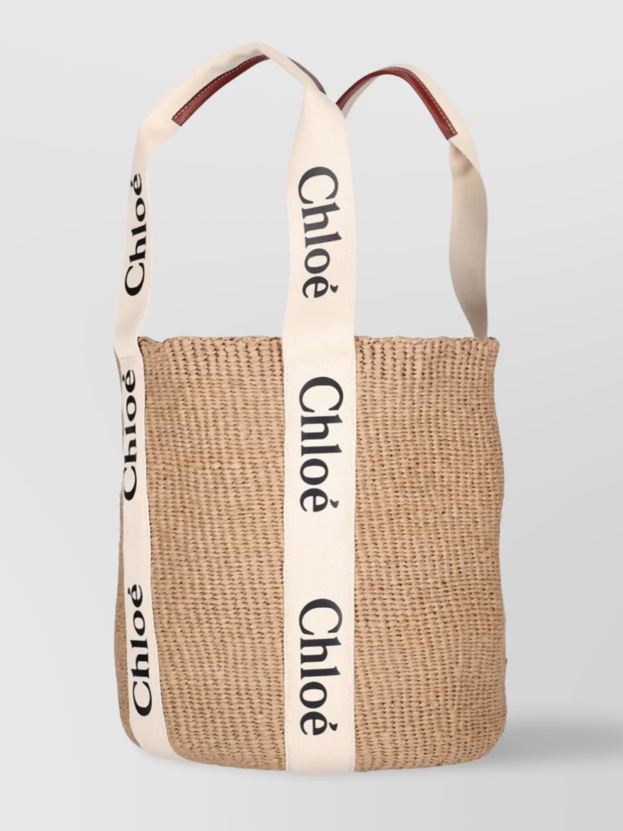 Chloé Woven Texture Rectangular Shape Dual Handles Tote