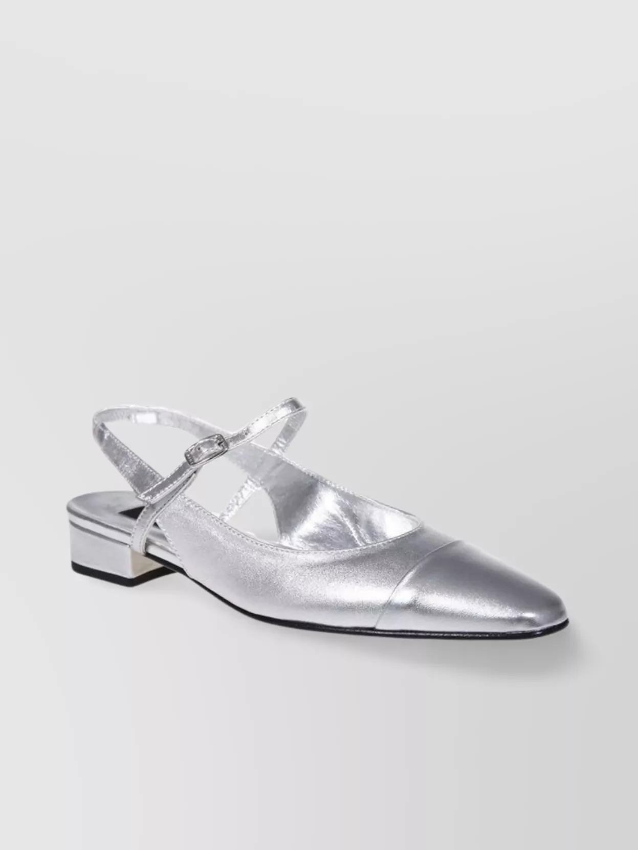 Shop Carel Buckle Square Toe Pump Metallic Finish