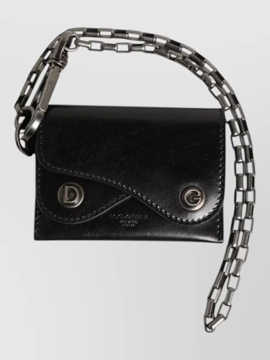 Dolce&Gabbana Leather chain bifold card holder