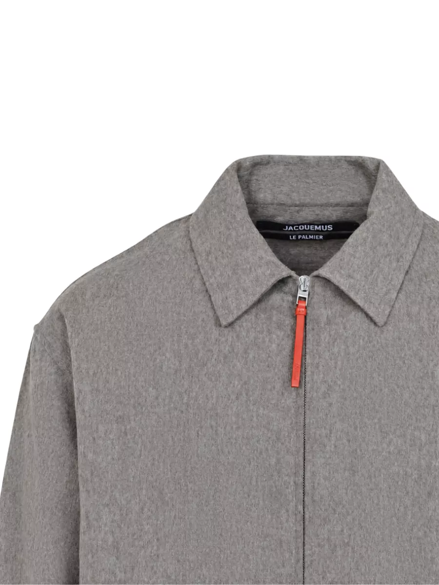 Jacquemus Virgin Wool Zip-Front Shirt Jacket