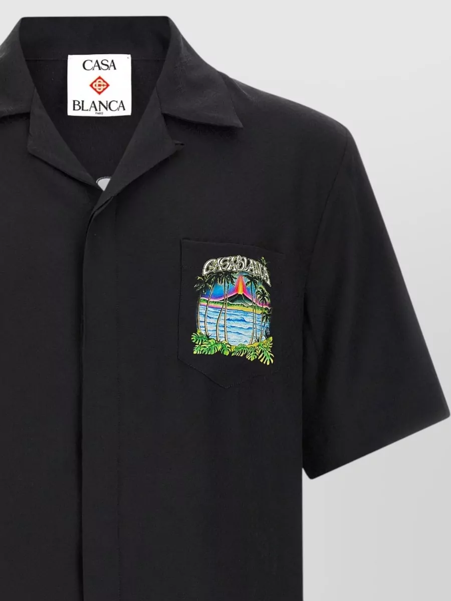 Casablanca Volcano Camp Collar Short Sleeve Shirt