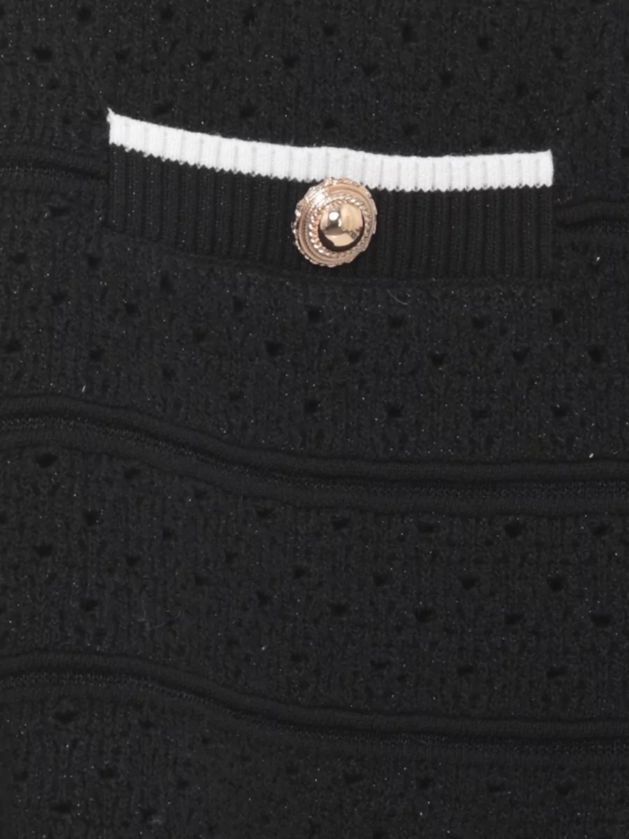 Self-Portrait Pointelle Knit Mini Skirt