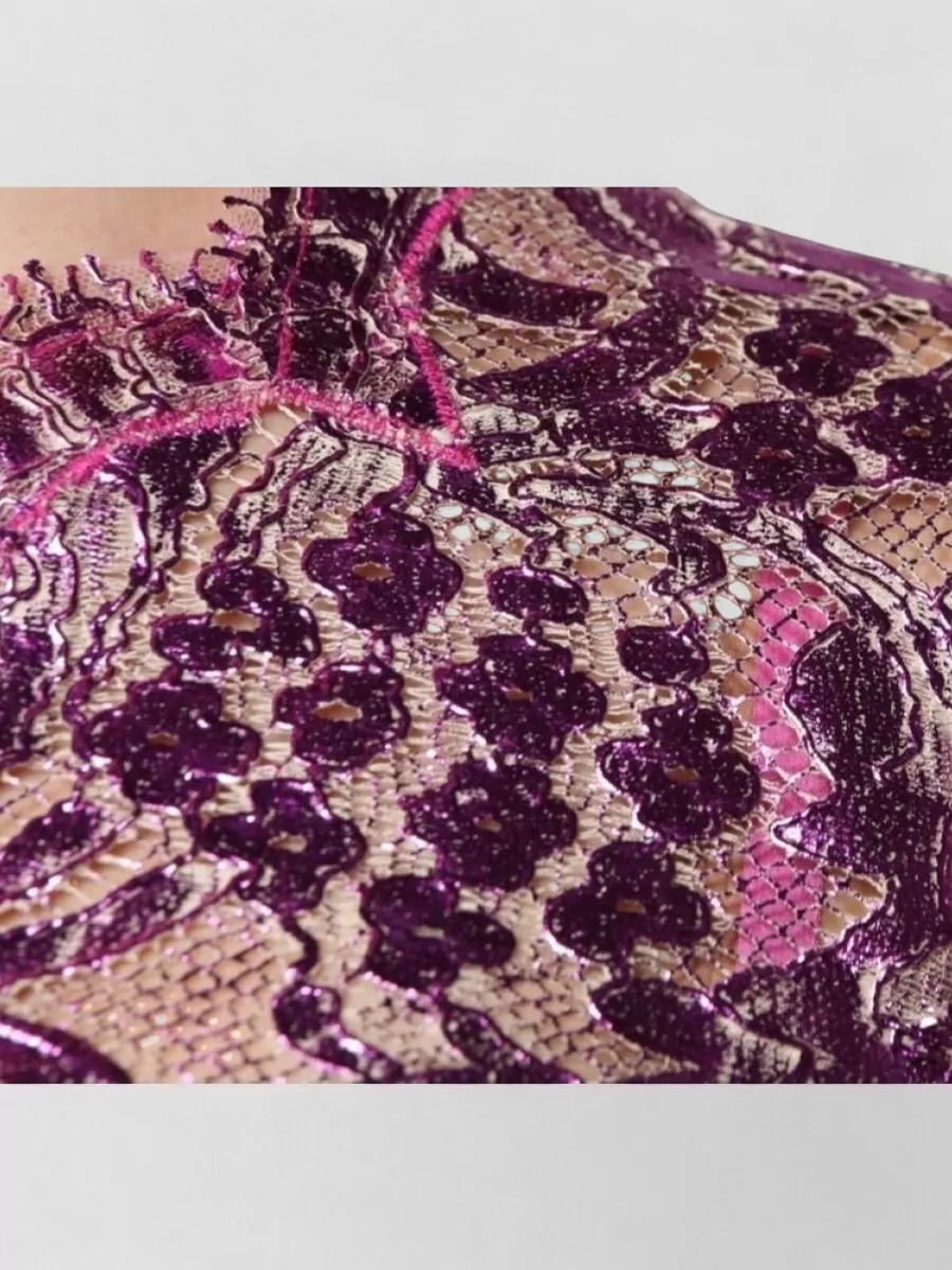 Dolce&Gabbana Metallic Floral Lace Mini Dress