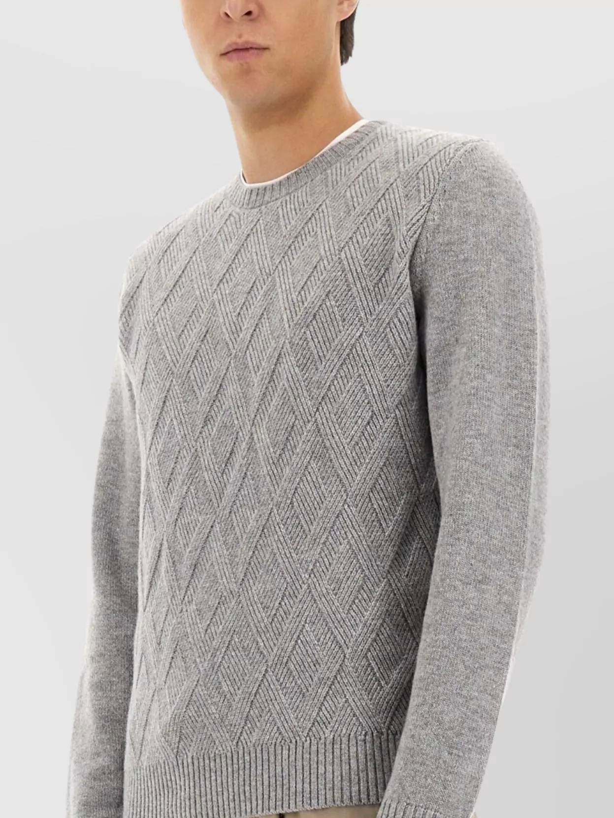 Herno Textured Knit Crew Neck Cashmere Sweater