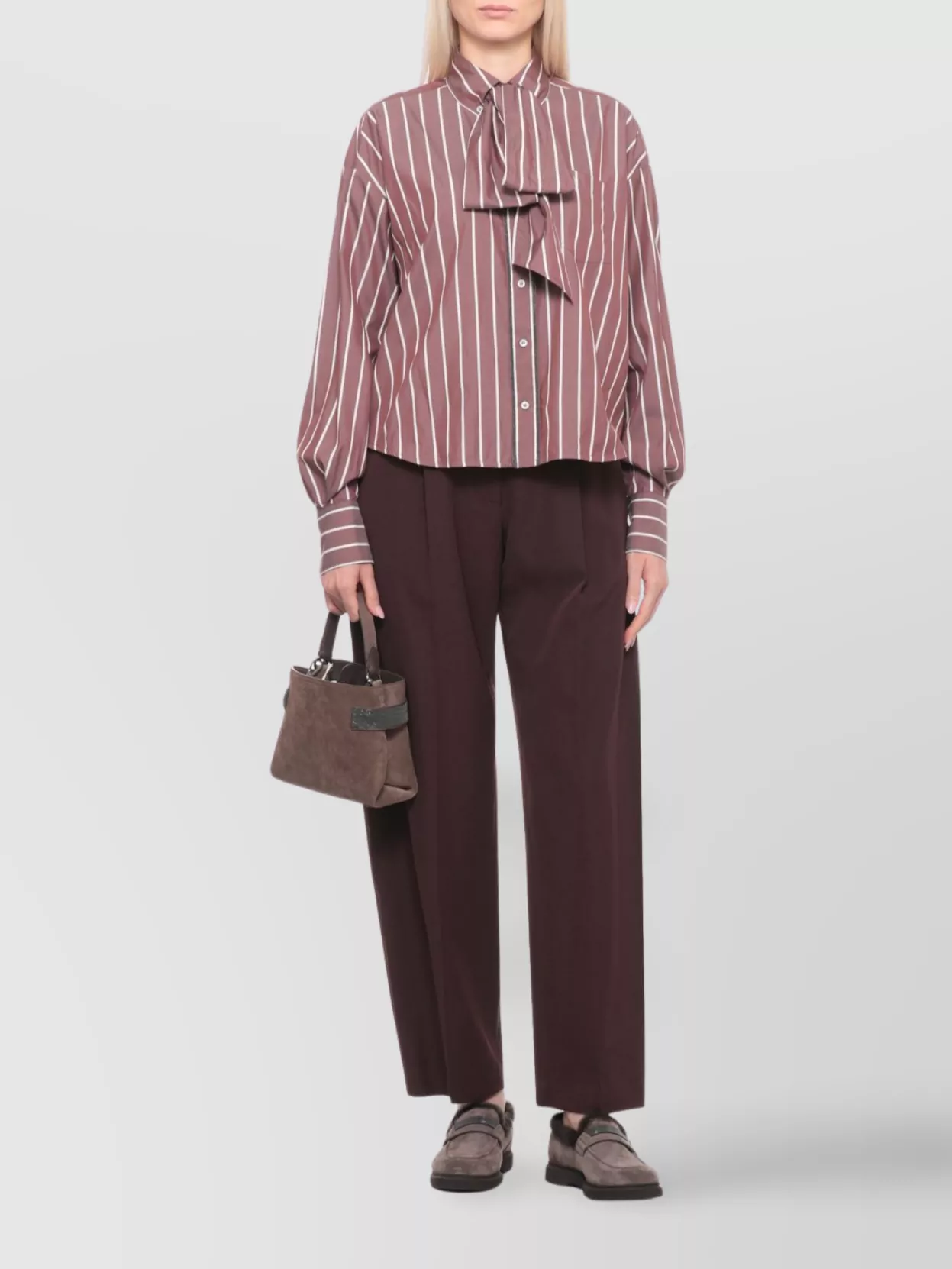 Brunello Cucinelli Tailored Straight Leg Trousers Pockets In Multi