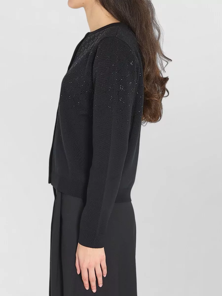 Gucci Fine Wool Cardigan Gg Crystal Pattern