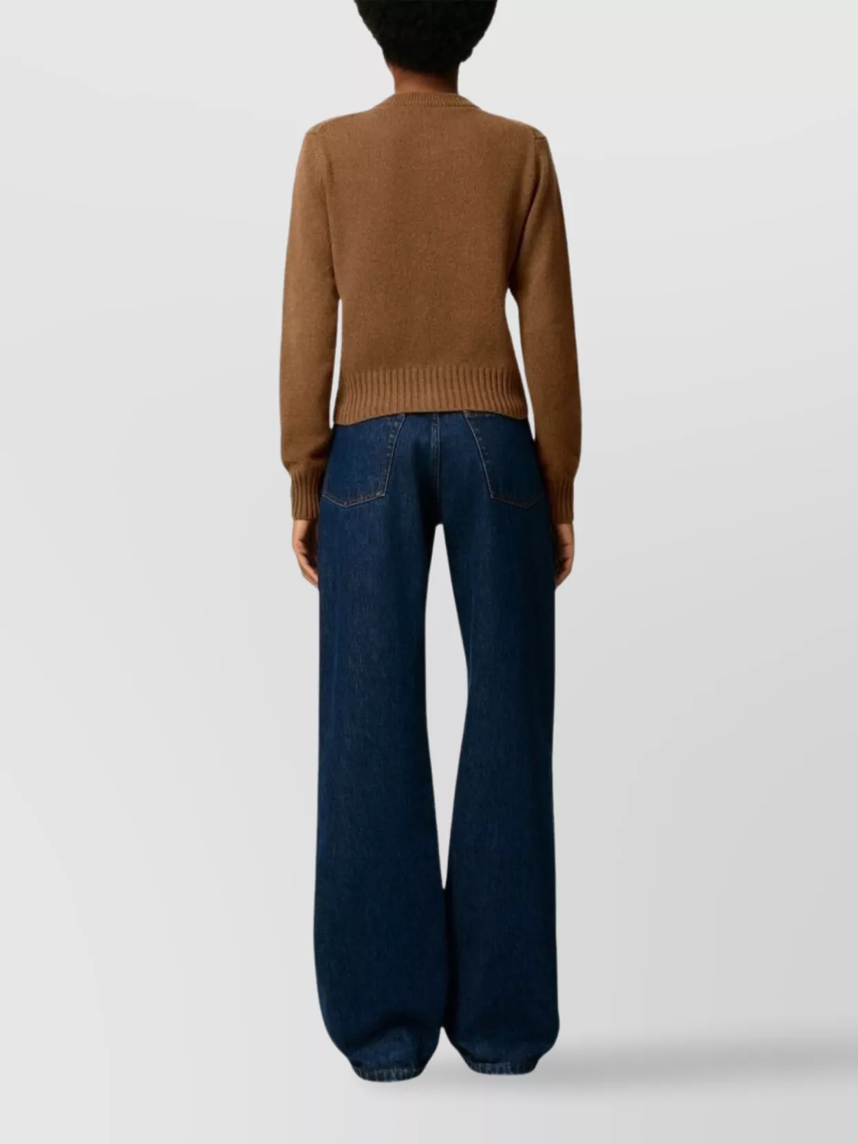 Ami Alexandre Mattiussi Ami Cropped Brown Wool Cardigan With Crew Neck And Ami De Coeur Embroidery In Brown