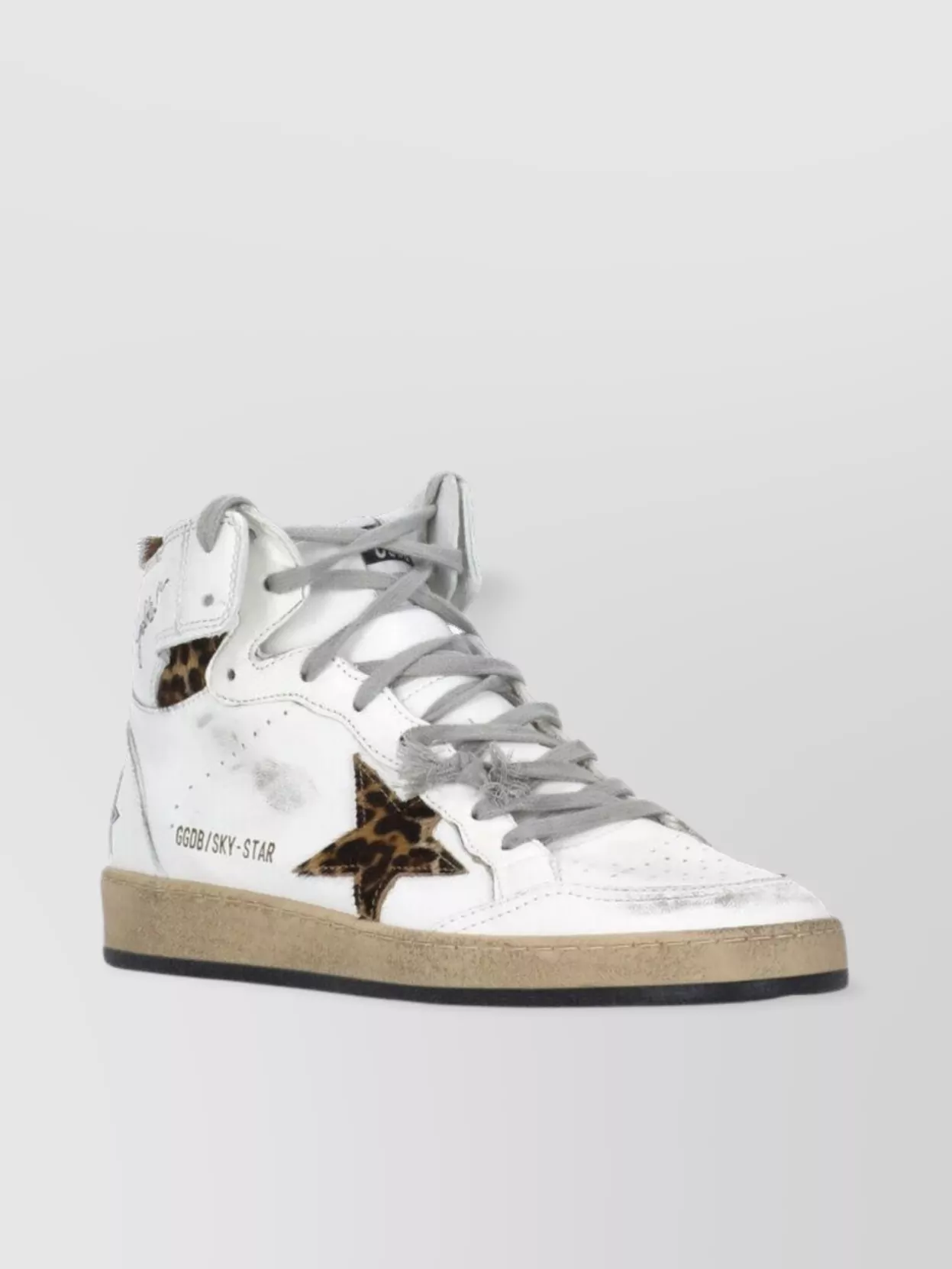 Golden Goose Low Top Leather Sneakers With Animalier Accents