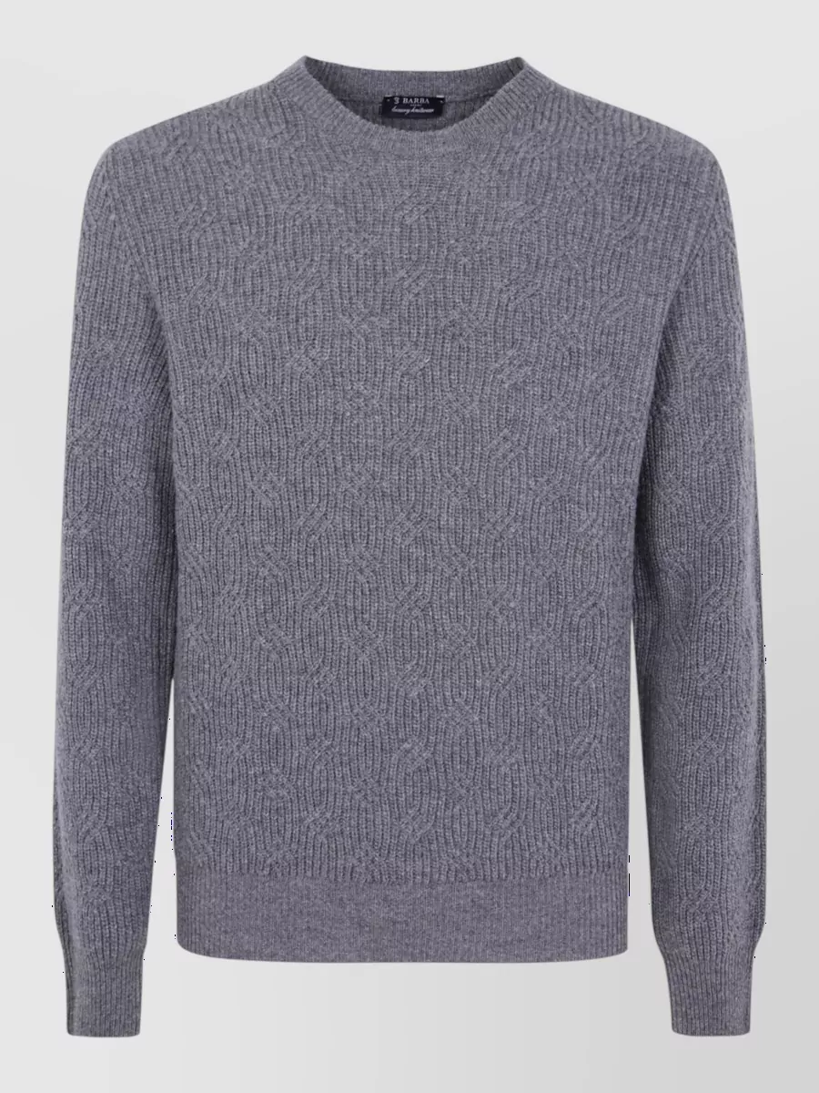 Barba Napoli embroidered wool crew-neck jumper
