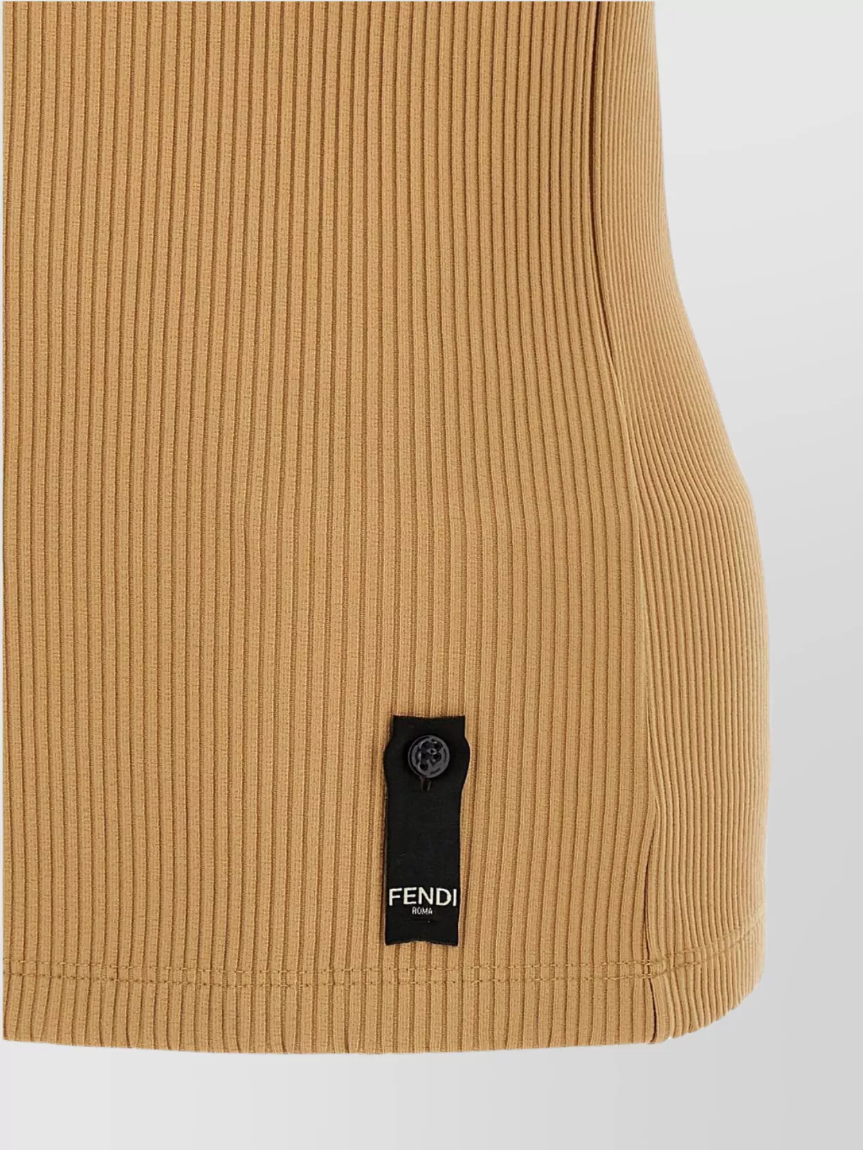 Fendi Ribbed Crew Neck Crest Tank Top