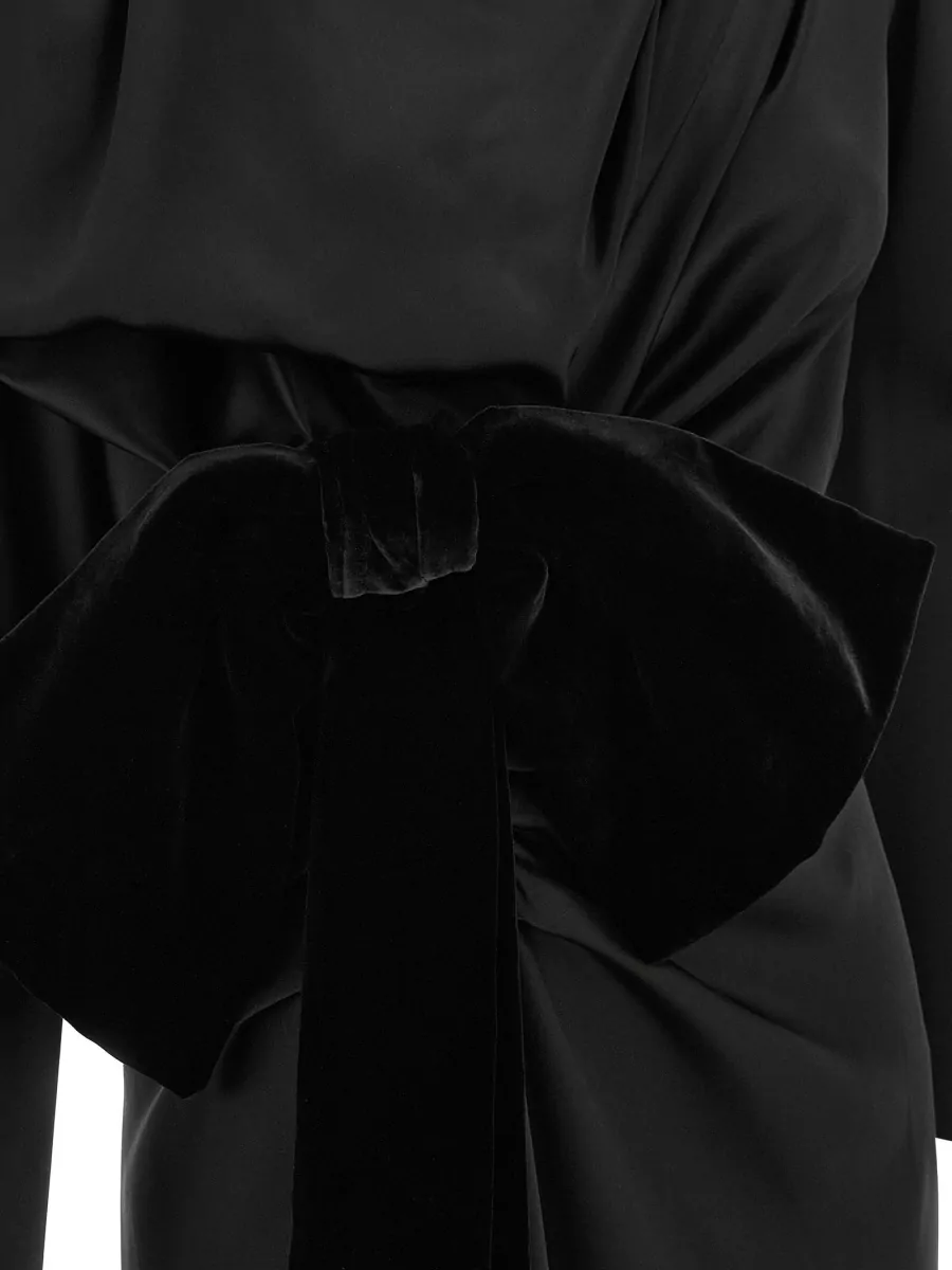 Balmain Silk Bow Midi Dress