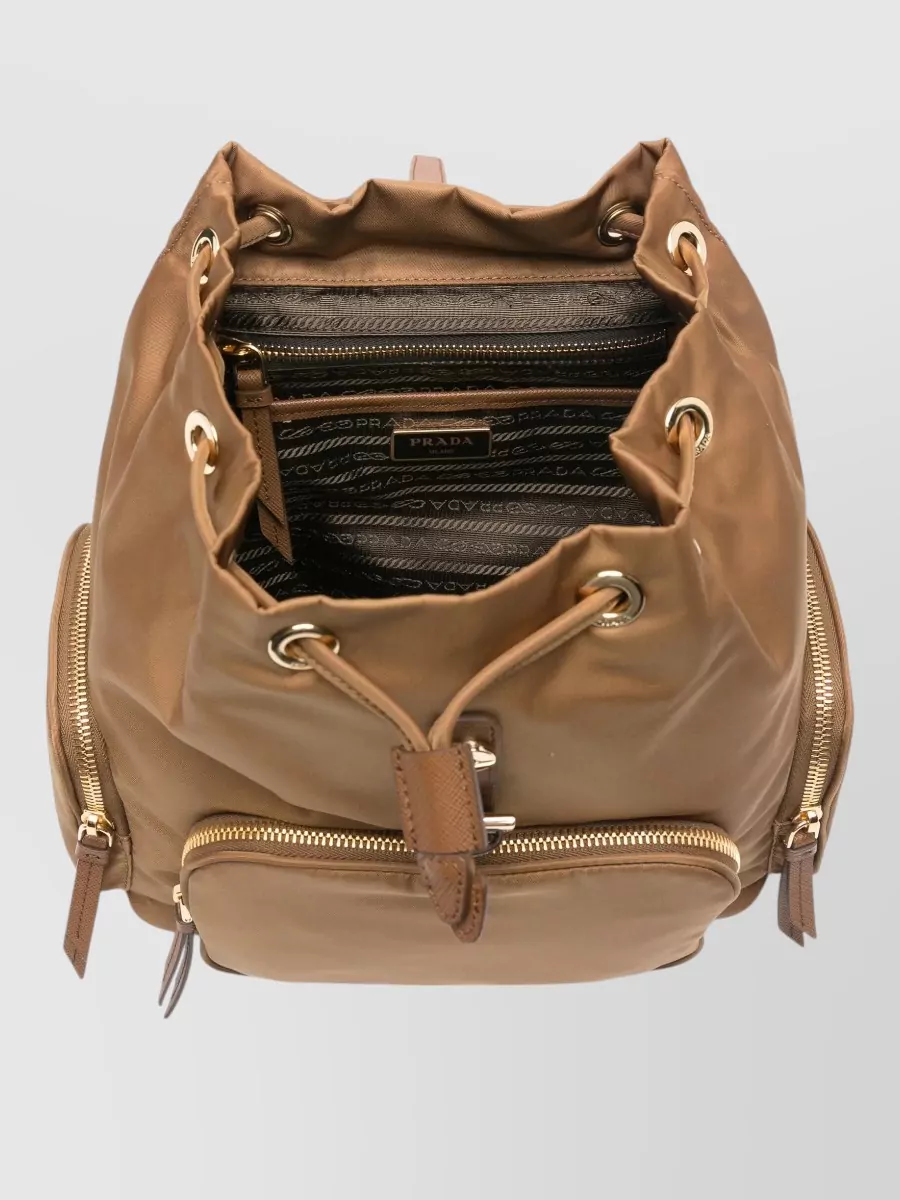 Prada Backpack Adjustable Straps Top Handle Zip Pockets