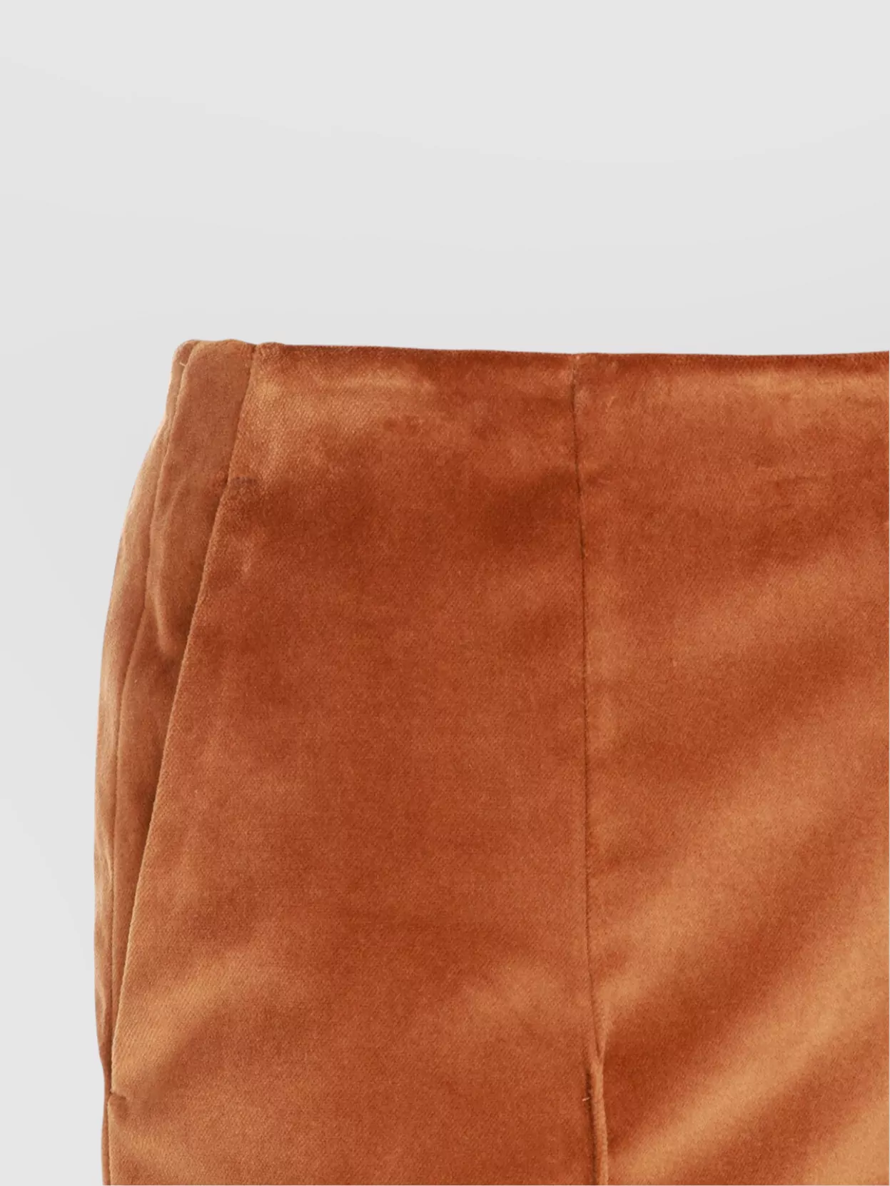 Marni High Waist Cropped Velvet Trousers With Pockets In Orange