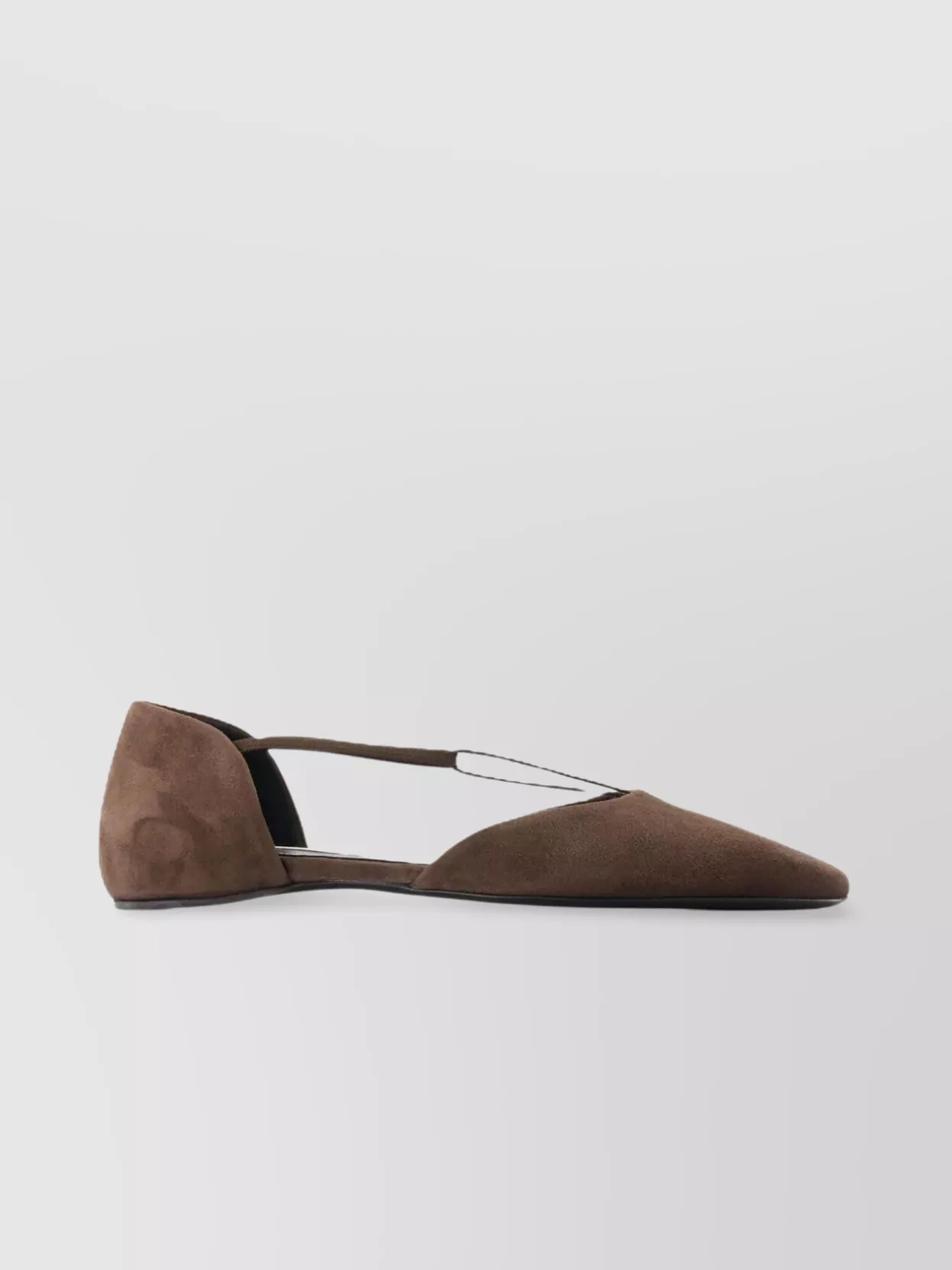 Totême Suede T-Strap Cut-Out Flats