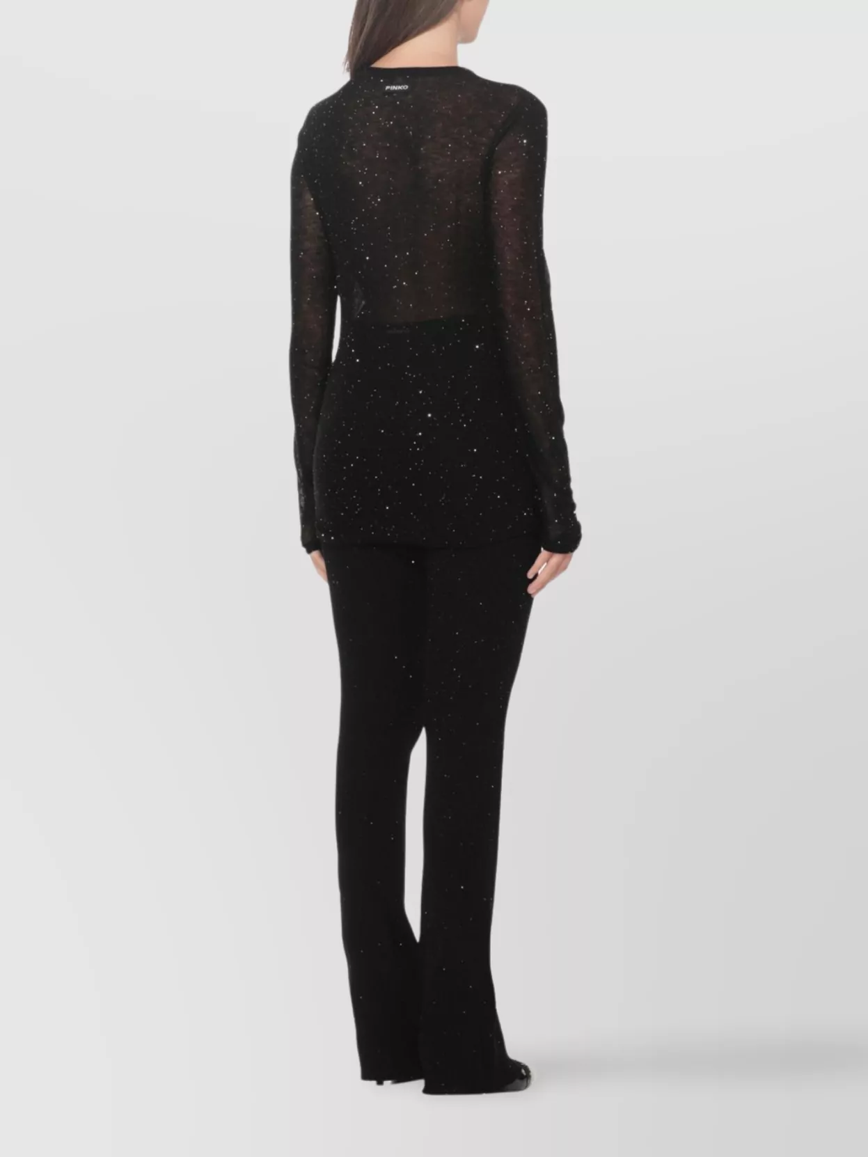 Pinko Crewneck Knitwear Micro Paillettes