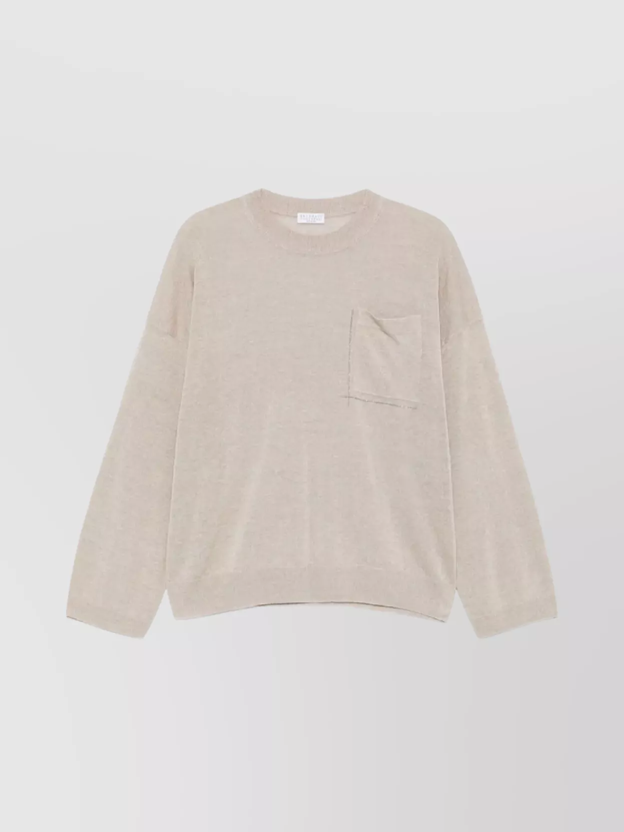 Brunello Cucinelli Relaxed Fit Long-sleeve Sweater With Round Neckline In Neutral