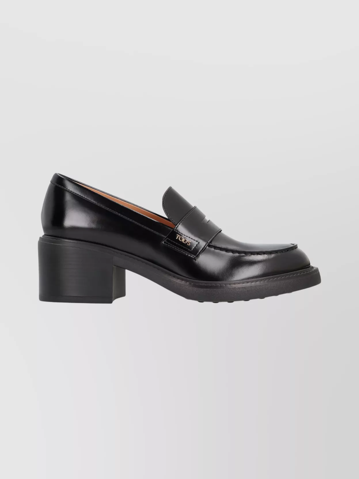 Tod's Leather Loafers With Round Toe And Block Heel