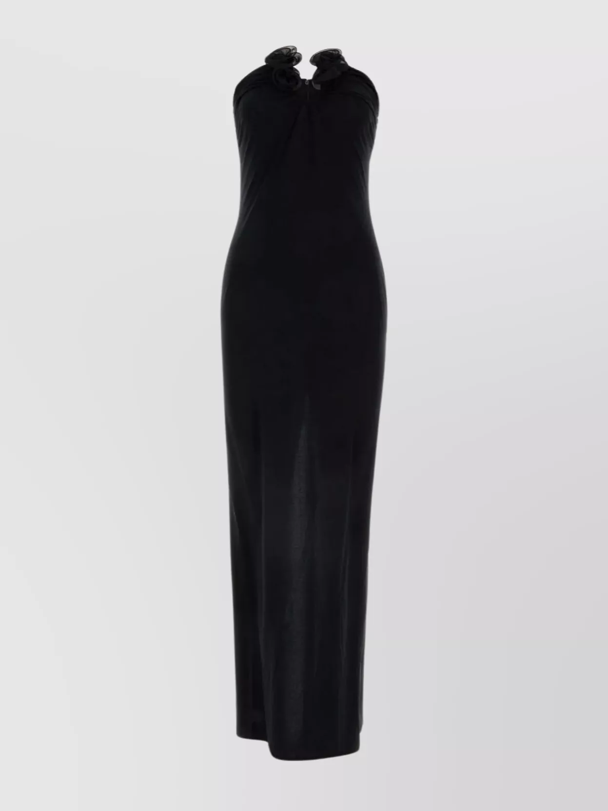 Shop Magda Butrym Long Dress With Unique Neckline And Back Slit In Black