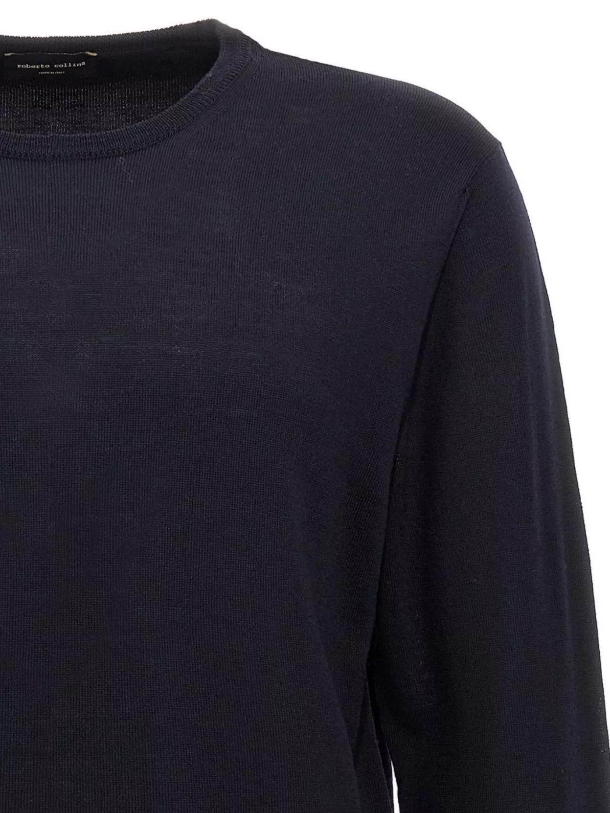 Roberto Collina Crew Neck Merino Wool Sweater In Blue