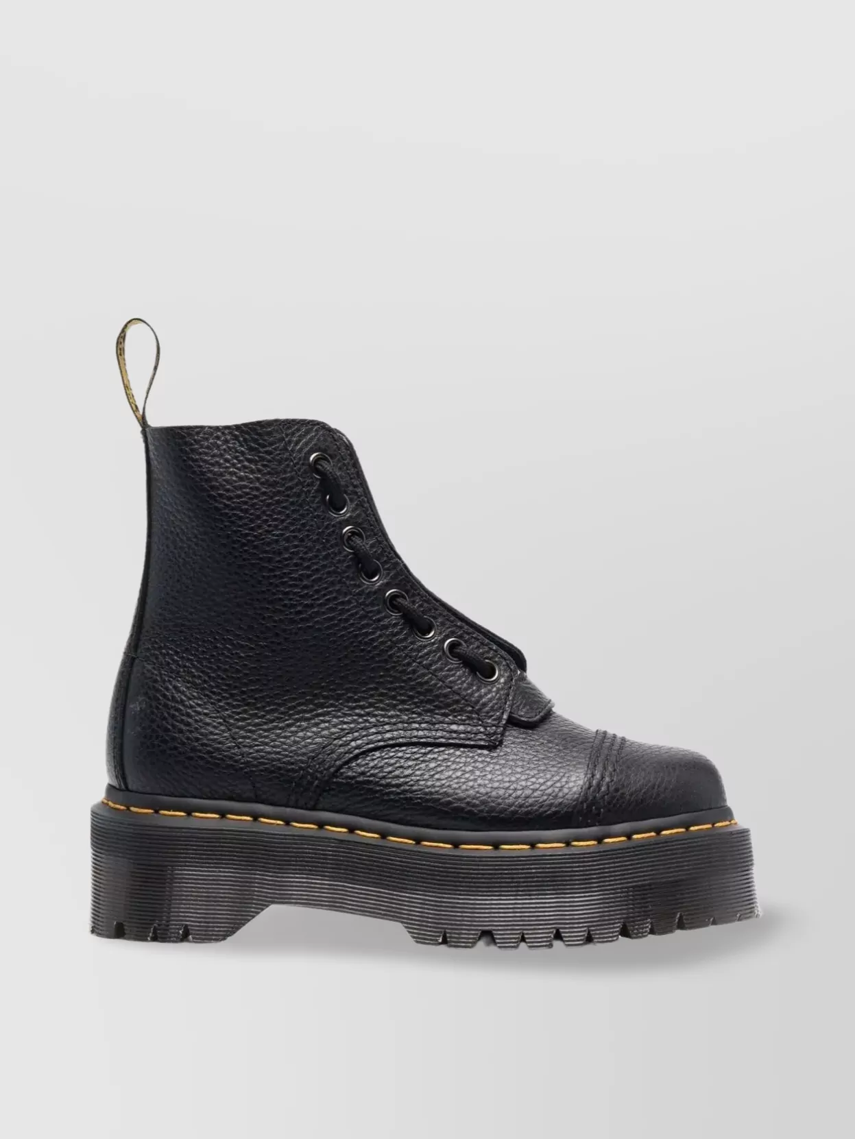 Shop Dr. Martens' Textured Leather Chunky Boots In Black