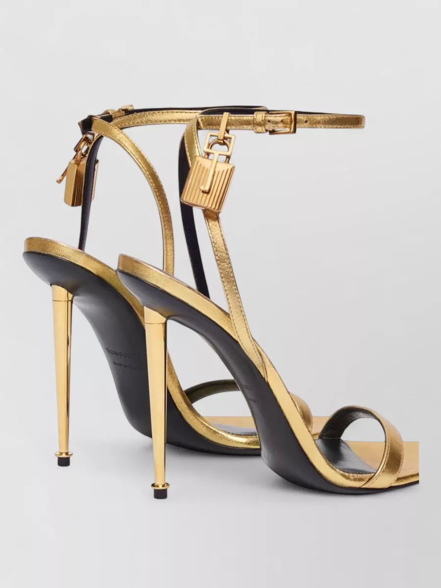 Tom Ford Leather Padlock Pointed-Toe Sandals