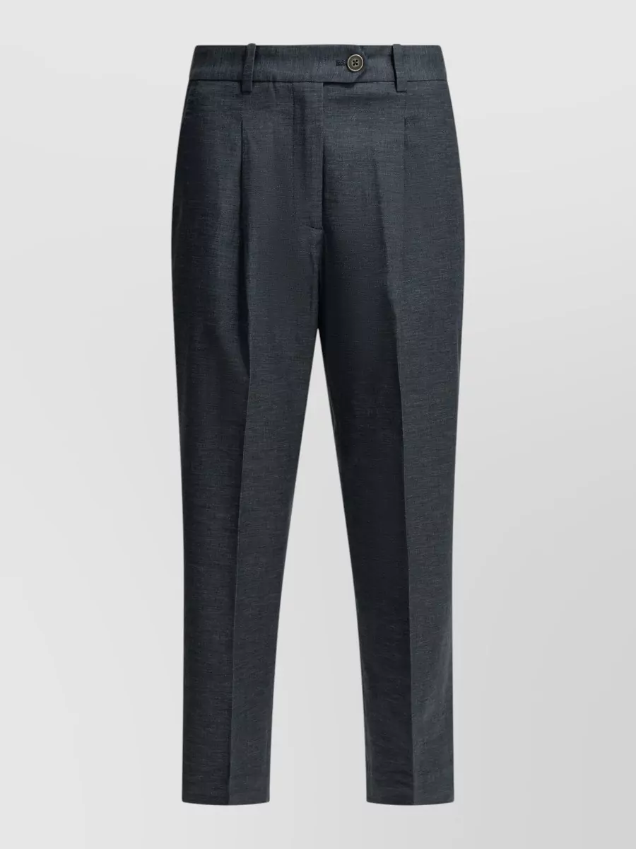 Circolo 1901 Tailored Trousers Straight Leg Belt Loops In Blue